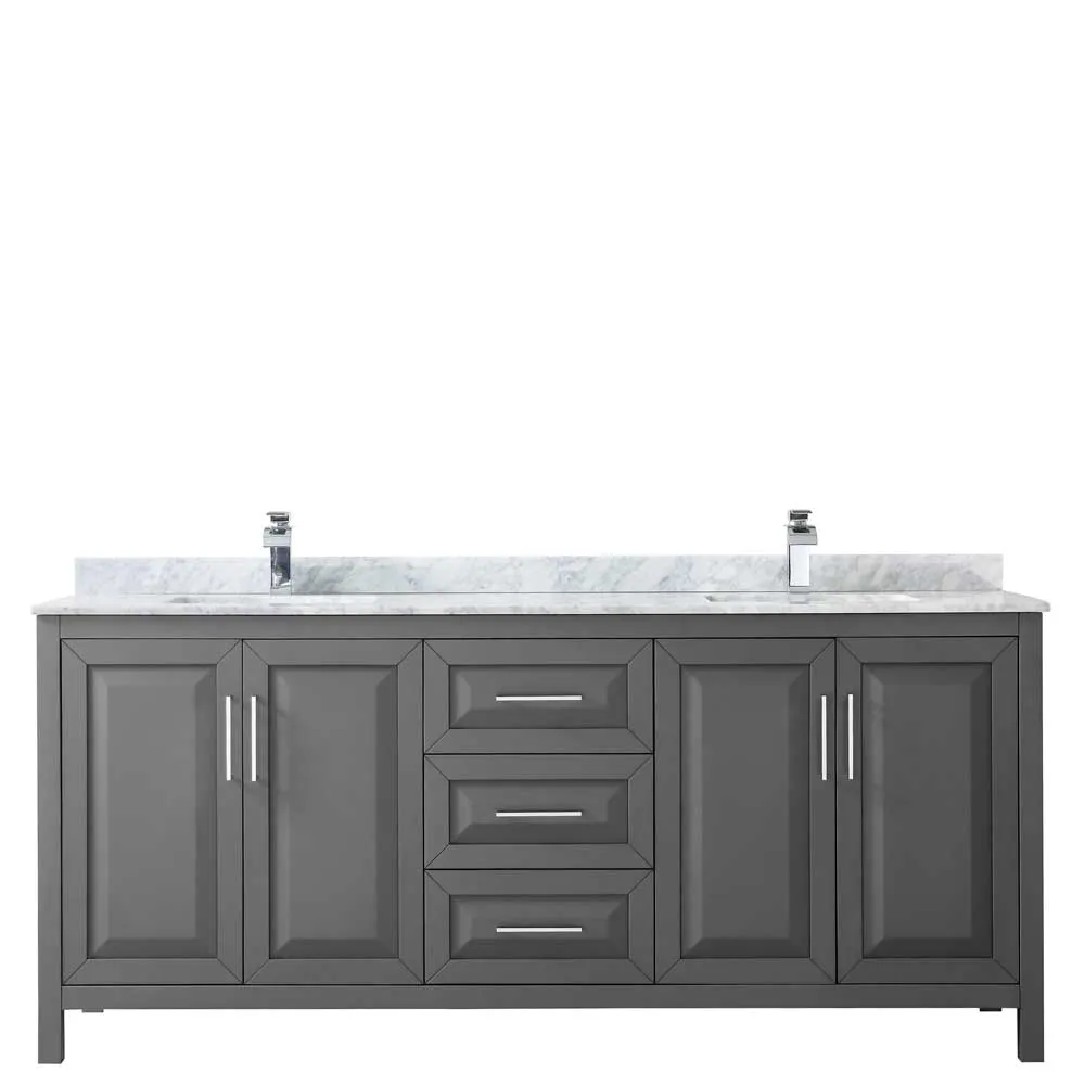 Daria 80 Inch Double Bathroom Vanity in Dark Gray