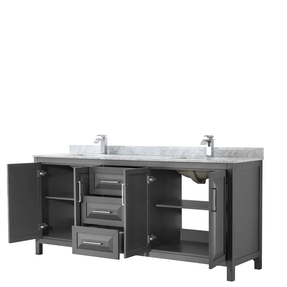 Daria 80 Inch Double Bathroom Vanity in Dark Gray