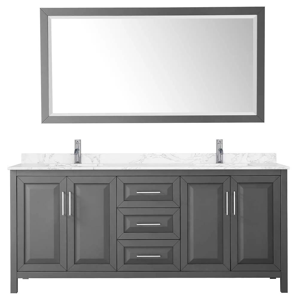 Daria 80 Inch Double Bathroom Vanity in Dark Gray