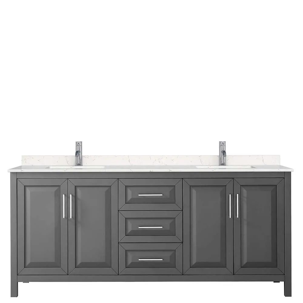 Daria 80 Inch Double Bathroom Vanity in Dark Gray