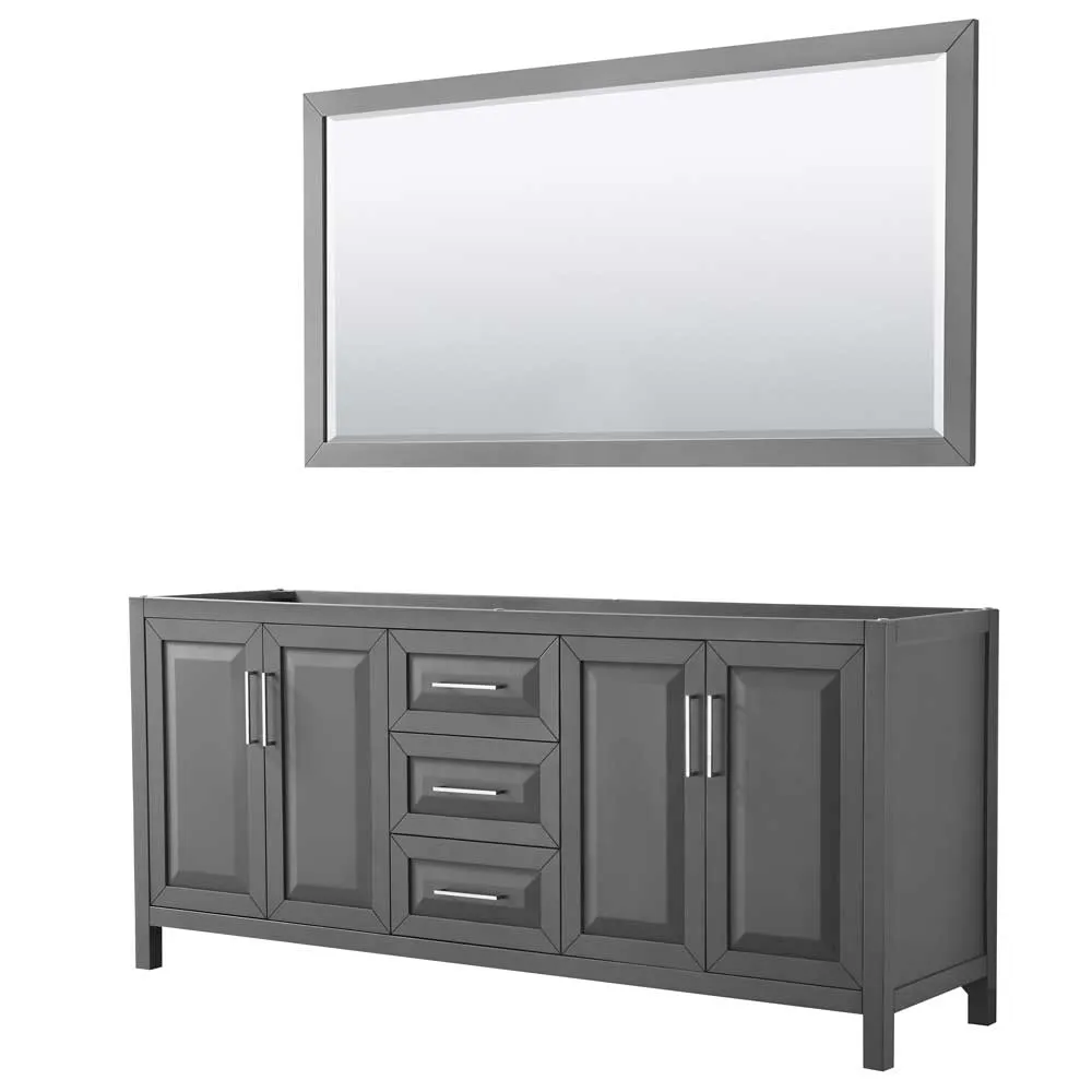 Daria 80 Inch Double Bathroom Vanity in Dark Gray