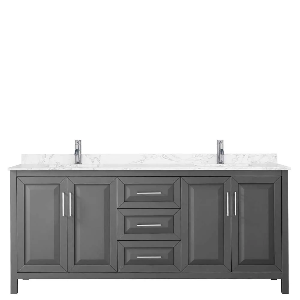 Daria 80 Inch Double Bathroom Vanity in Dark Gray