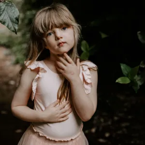 dixie flutter bodysuit - ballet pink pima cotton