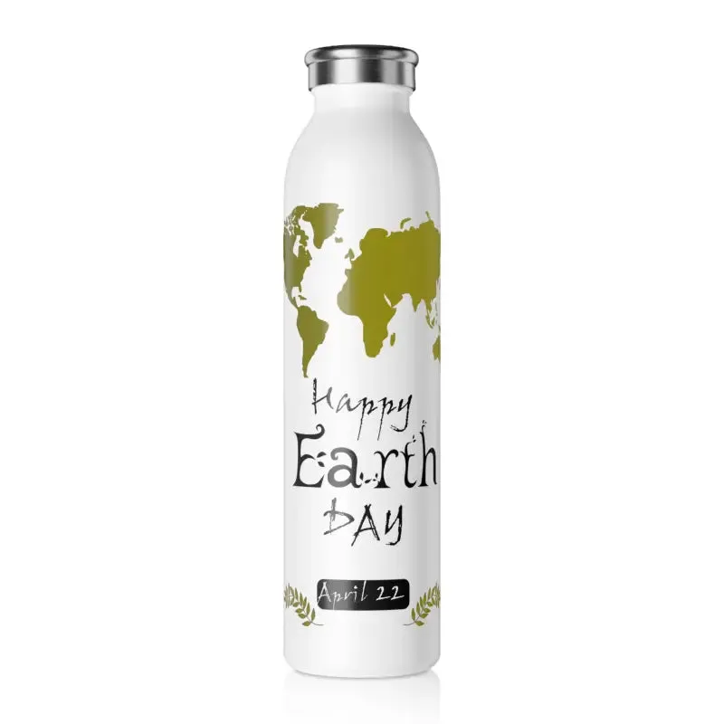 Earth Day Slim Water Bottle for Eco Lovers