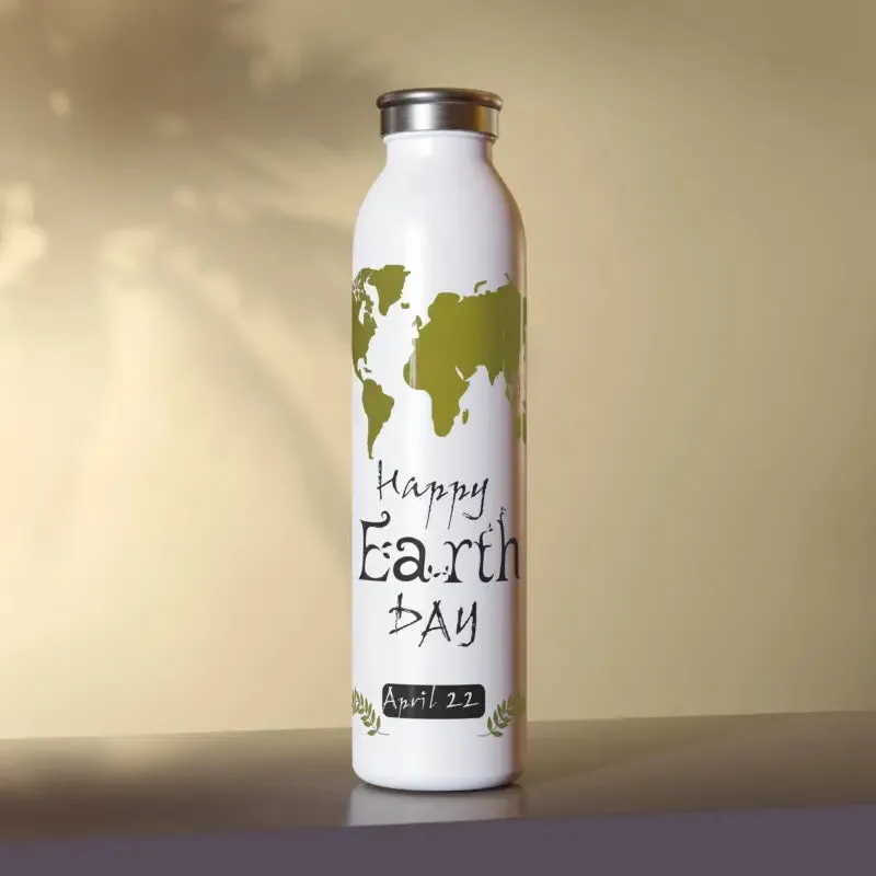 Earth Day Slim Water Bottle for Eco Lovers