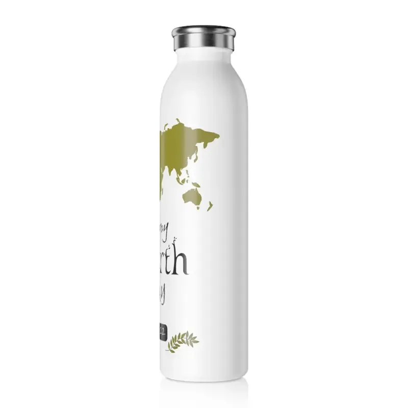 Earth Day Slim Water Bottle for Eco Lovers
