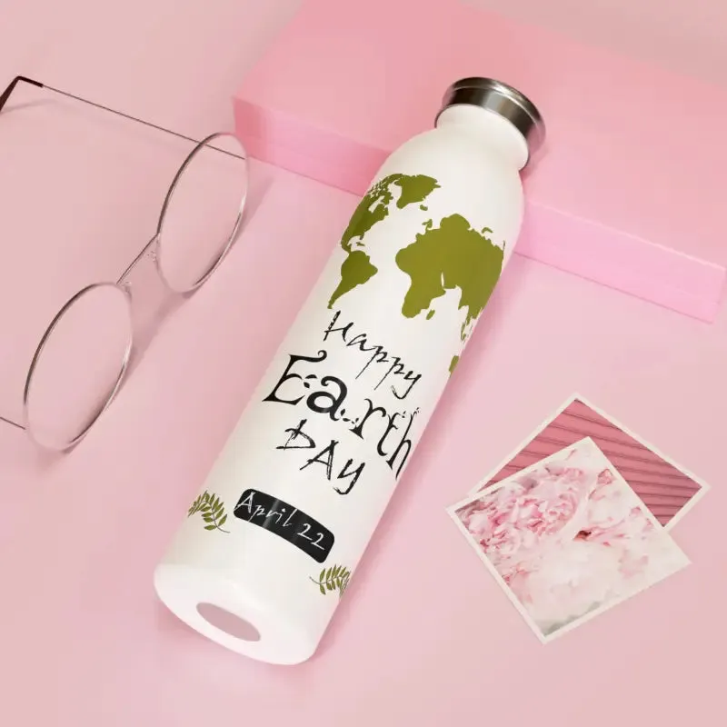 Earth Day Slim Water Bottle for Eco Lovers