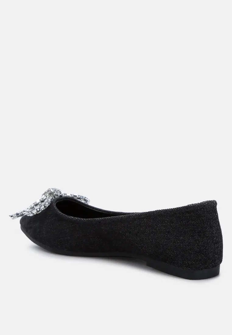 Embellished Bow Detail Ballet Flats By RAG
