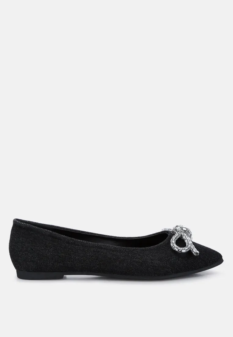 Embellished Bow Detail Ballet Flats By RAG