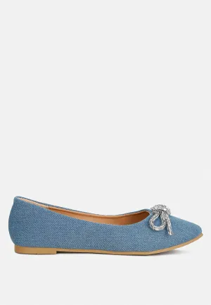 Embellished Bow Detail Ballet Flats By RAG