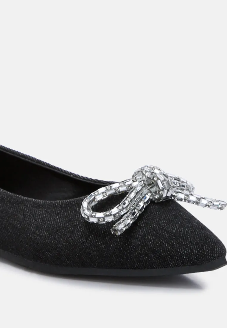 Embellished Bow Detail Ballet Flats By RAG