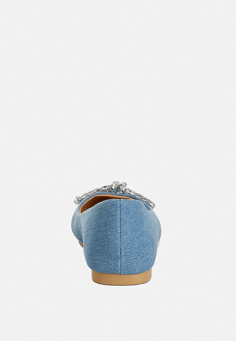 Embellished Bow Detail Ballet Flats By RAG