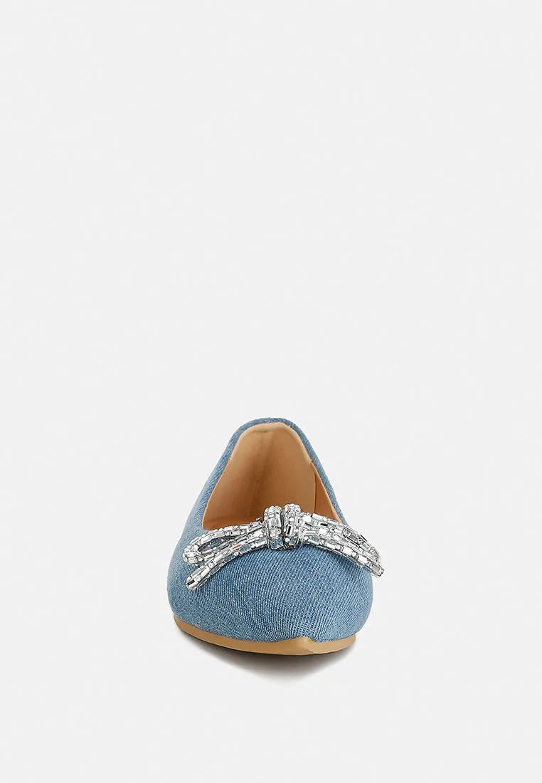Embellished Bow Detail Ballet Flats By RAG