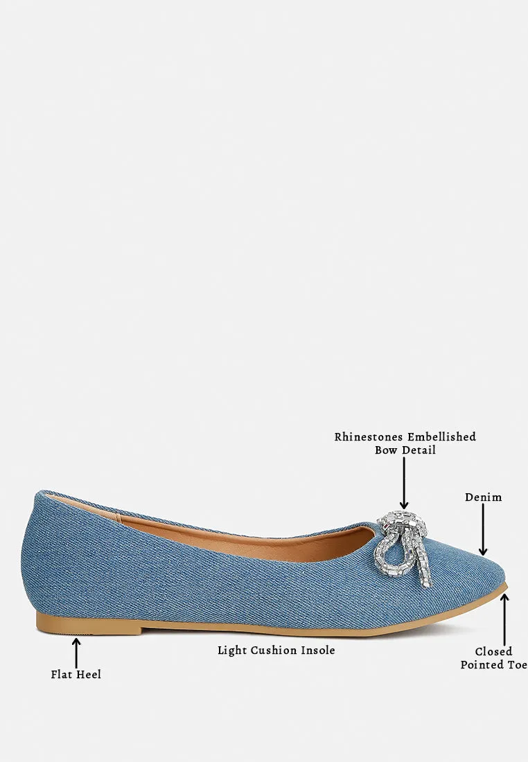 Embellished Bow Detail Ballet Flats By RAG