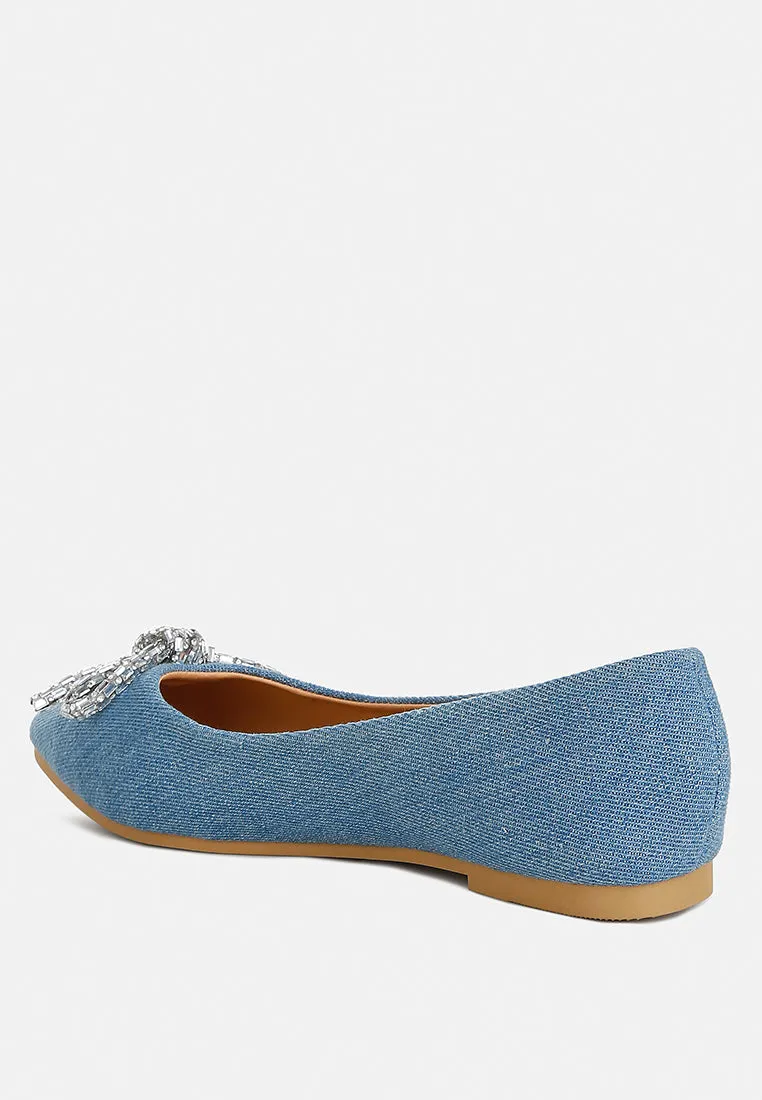 Embellished Bow Detail Ballet Flats By RAG