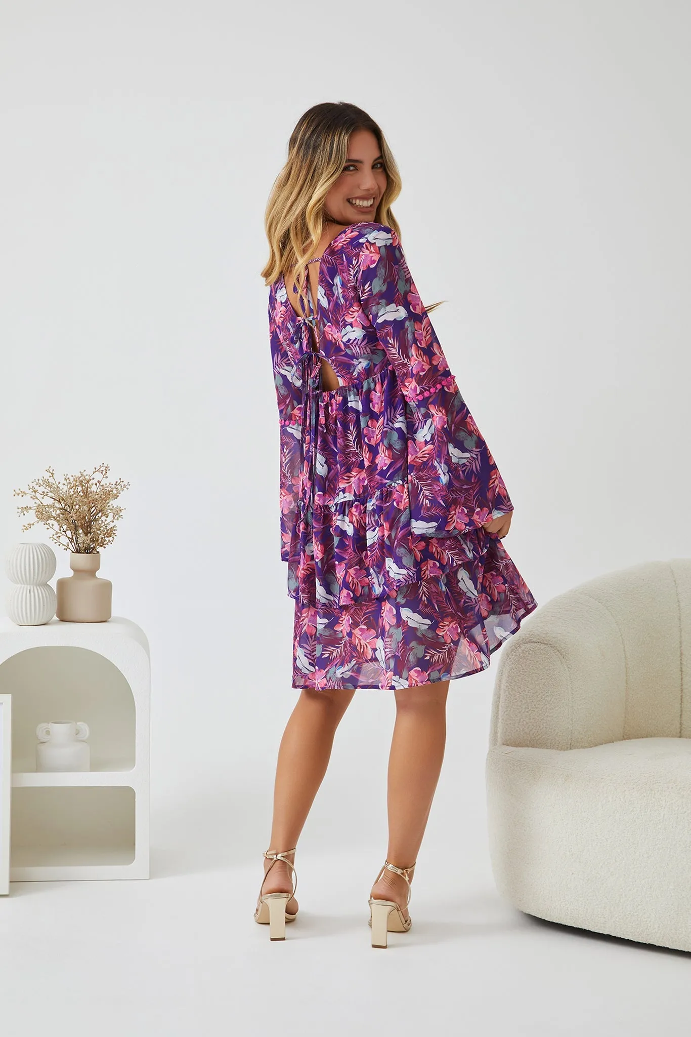 Emilla Dress - Purple Rainforest