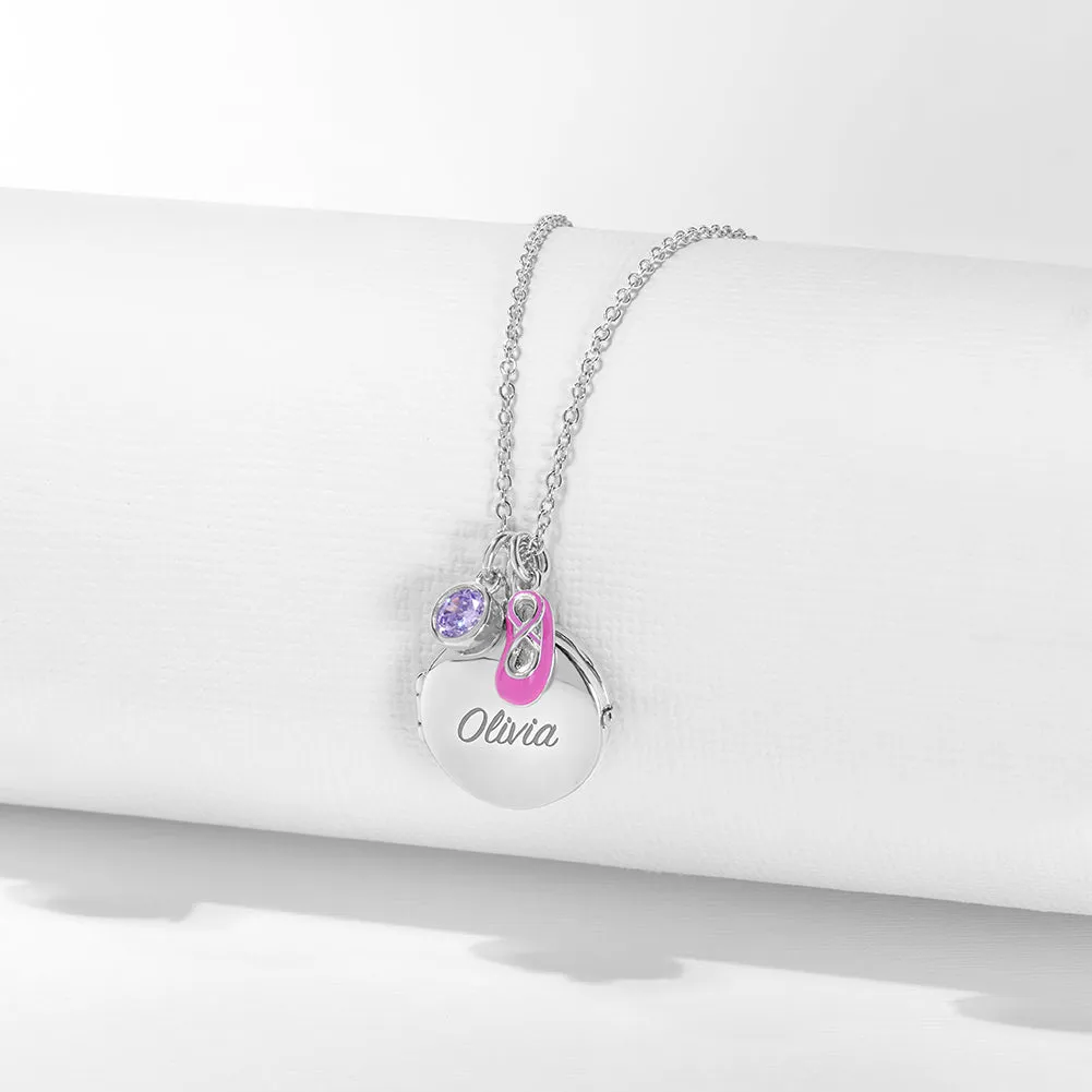 Enamel Ballet Shoe Charm Kids / Children's / Girls for Charm Bracelet - Sterling Silver