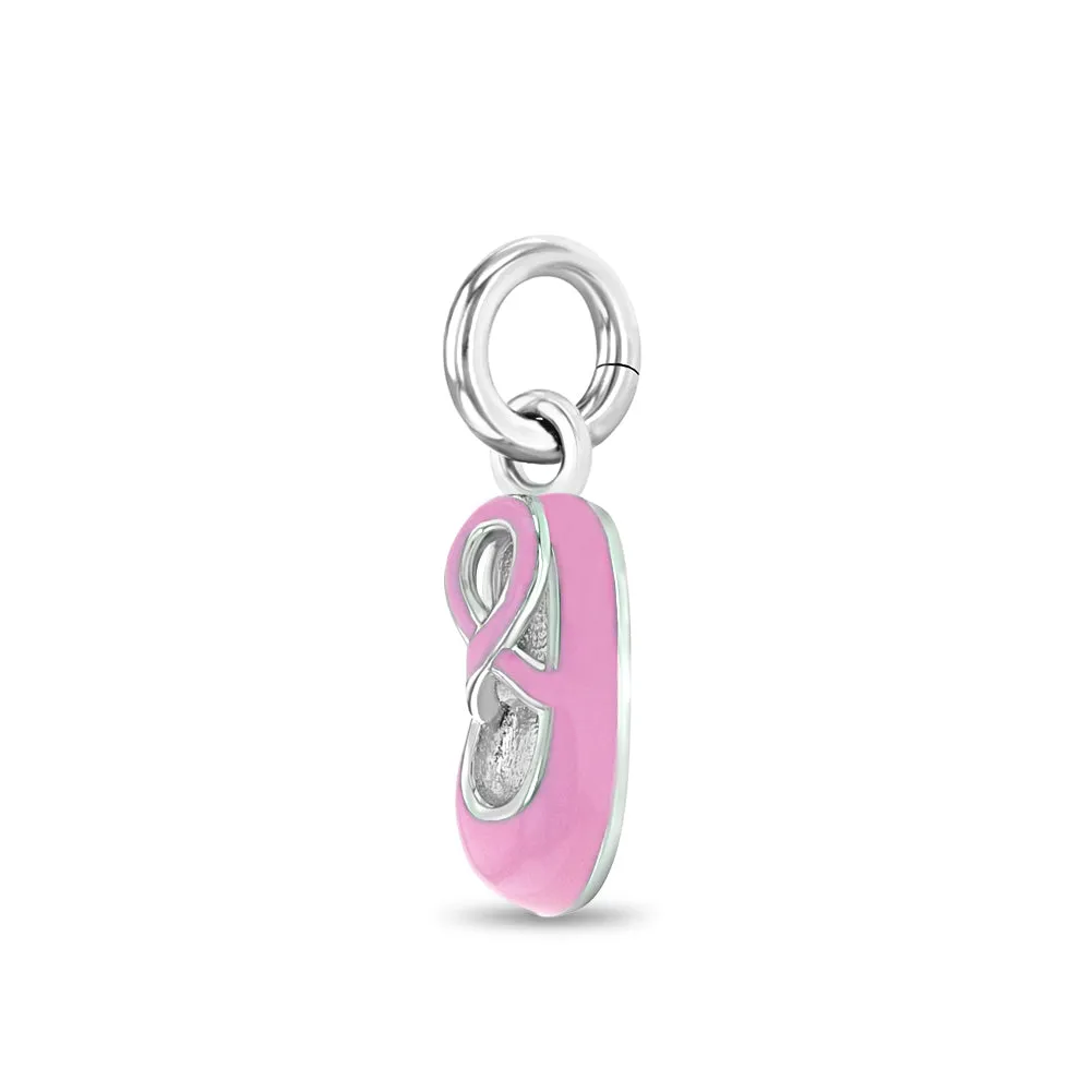 Enamel Ballet Shoe Charm Kids / Children's / Girls for Charm Bracelet - Sterling Silver