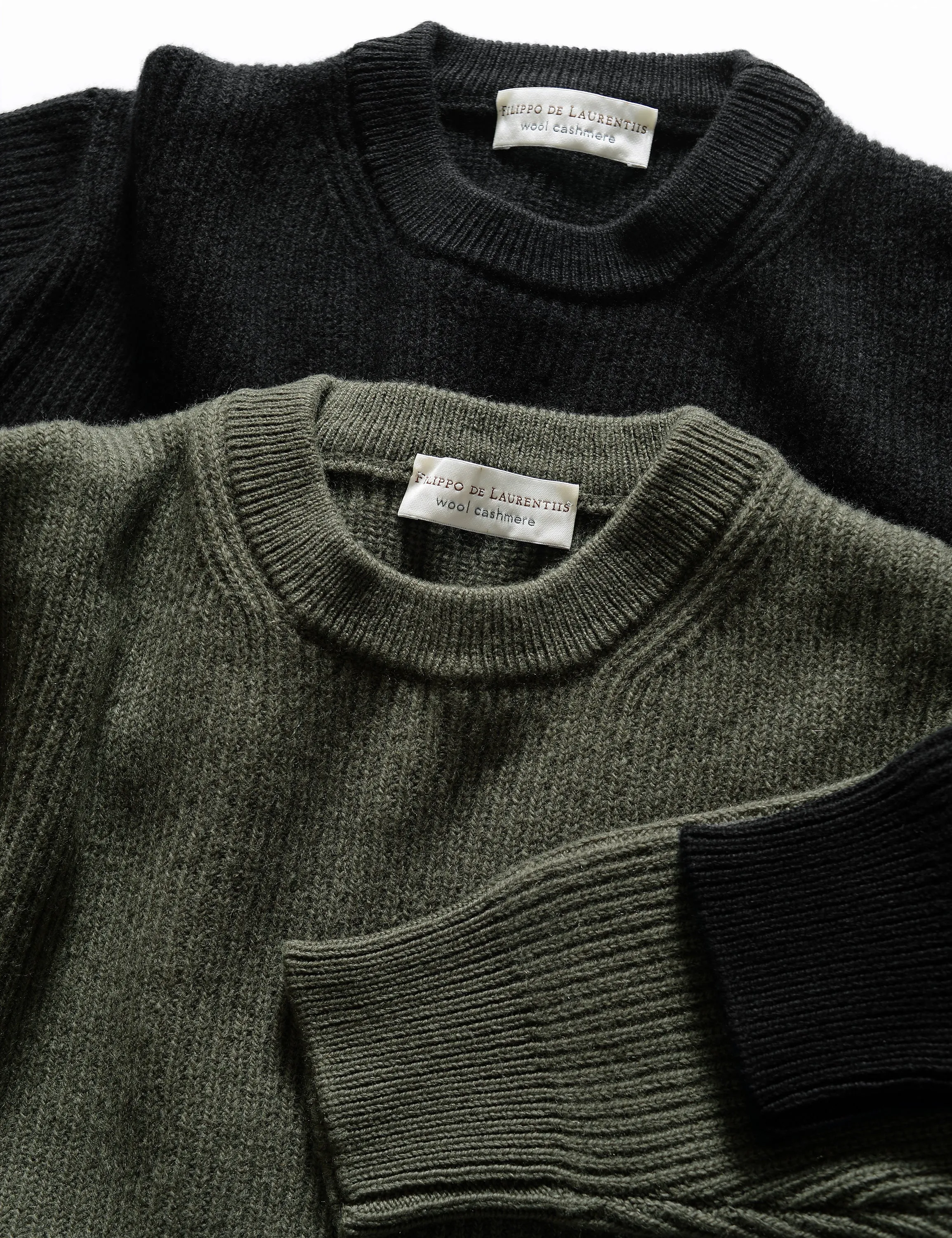 FINAL SALE: Merino Cashmere Fisherman Sweater - Black