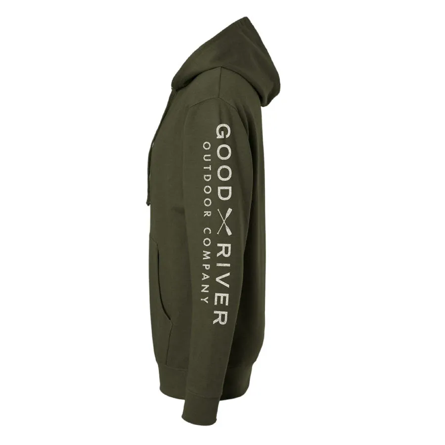 Fish Ohio USA Pullover Hoody - Heather Army Green