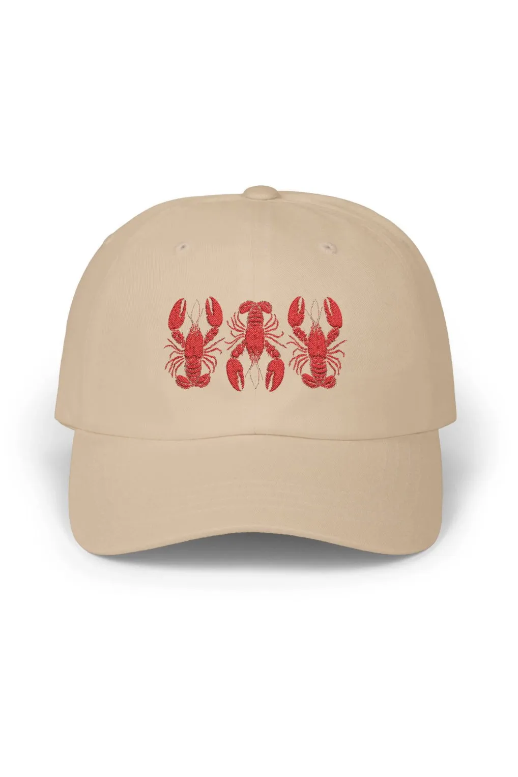 Fisherman Aesthetic Coastal Lobster Embroidered Dad Cap
