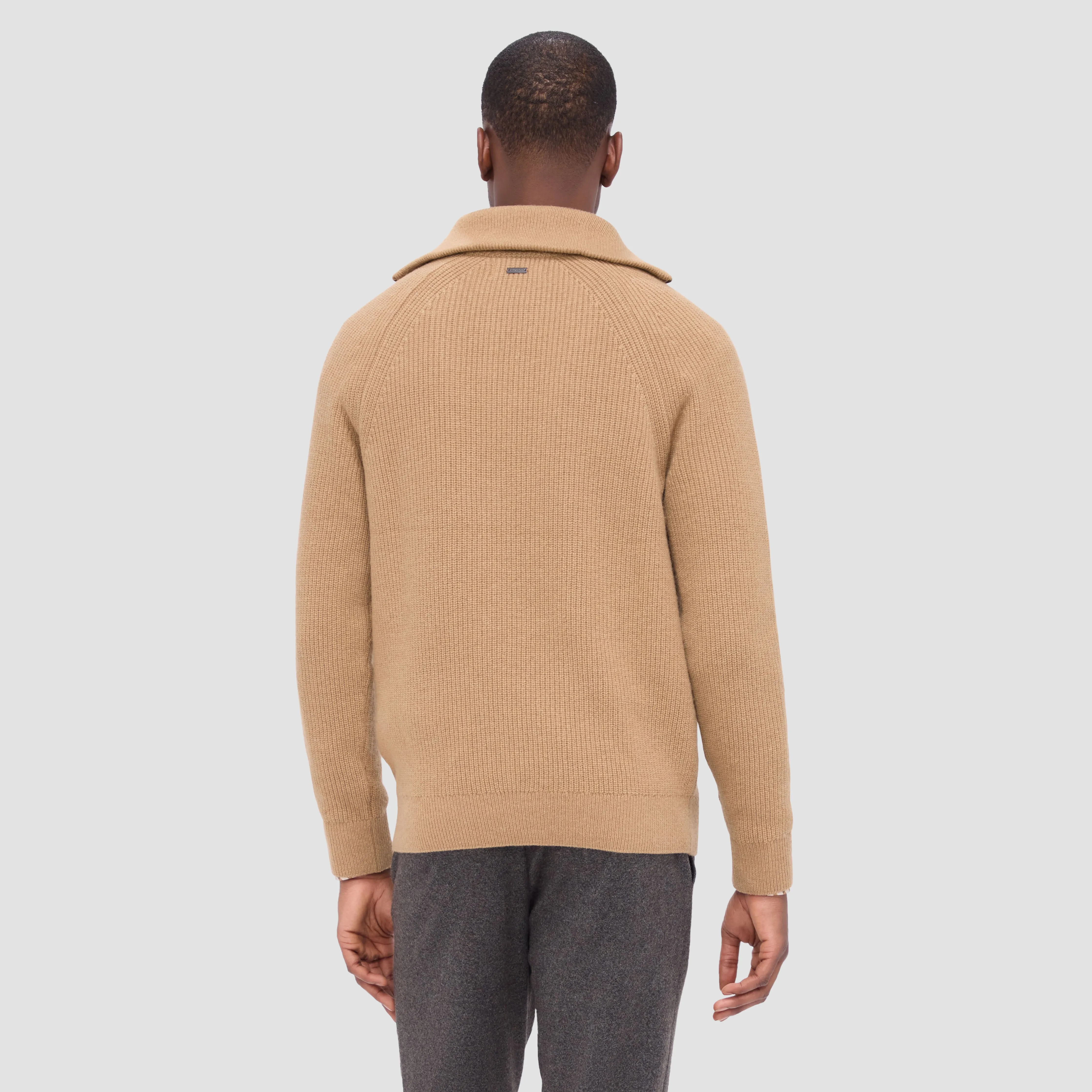 Fisherman Rib-Stitch Quarter-Zip Sweater