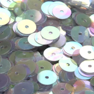 Flat Round Sequin #369 Light Gray (Transparent Iris)