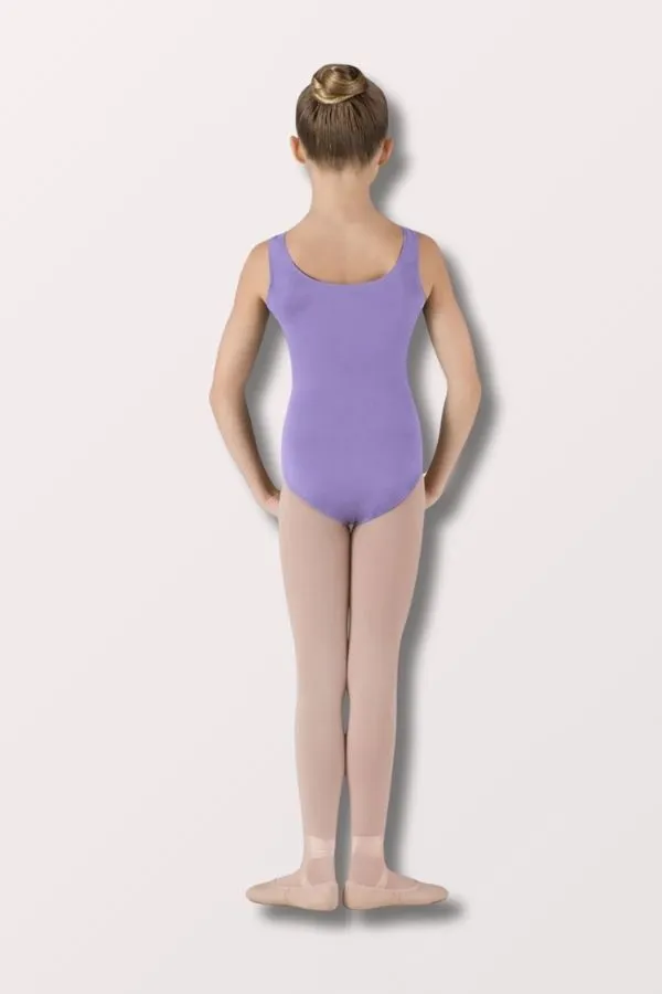 Girls Basic Round Neck Tank Leotard - Lavender