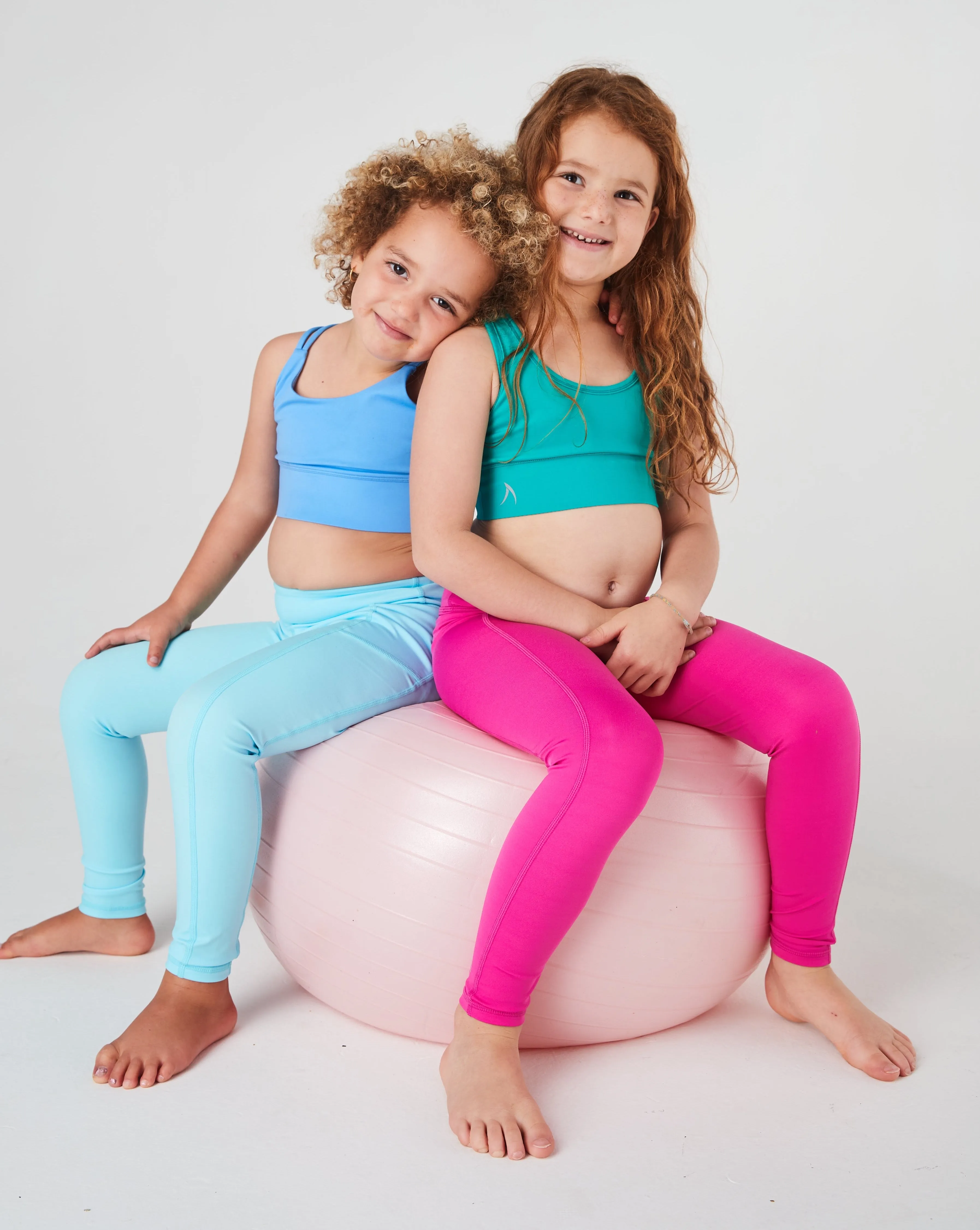 Girls Ice Blue Long Leggings