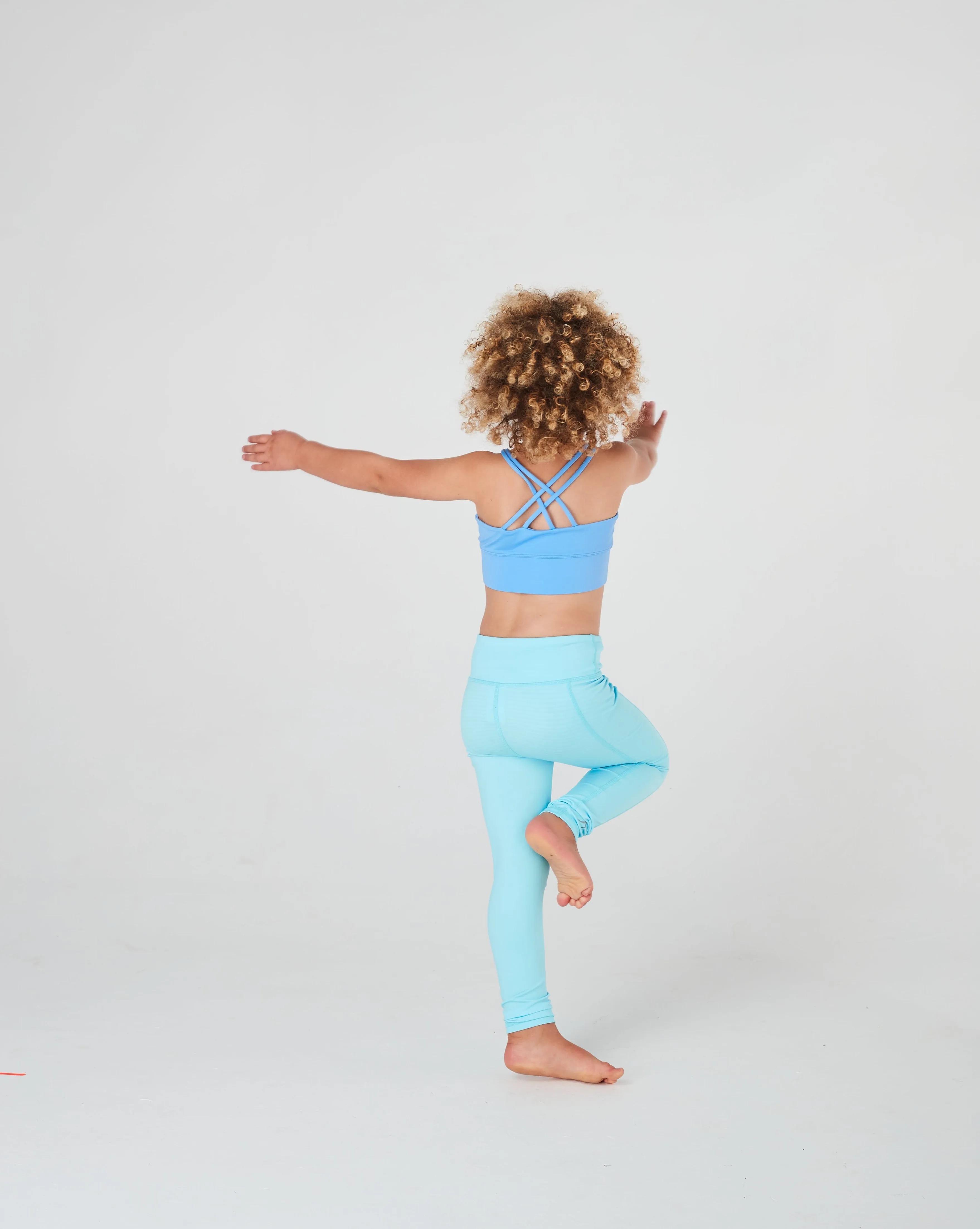 Girls Ice Blue Long Leggings