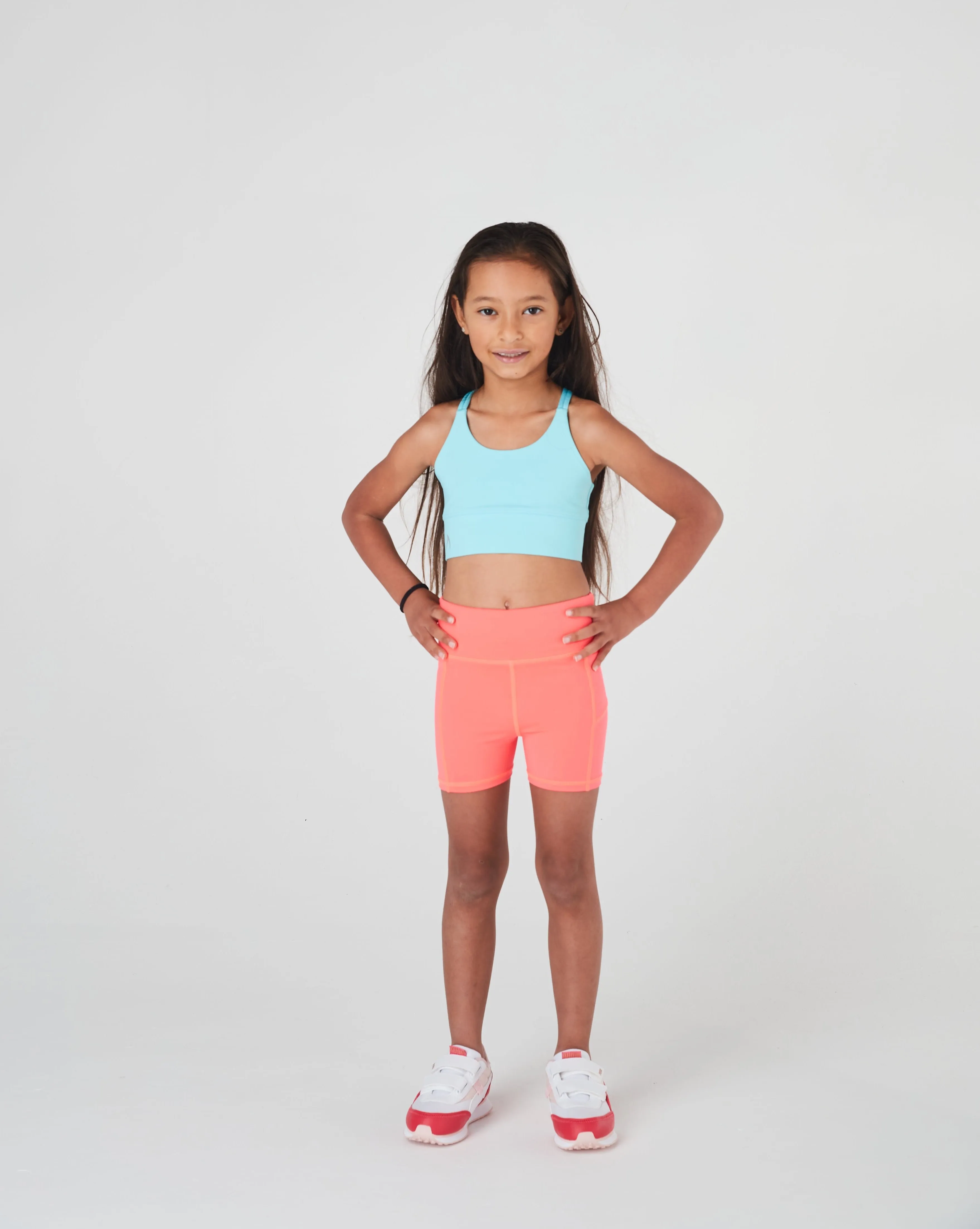 Girls Ice Blue Pretty Cross Back Crop Top
