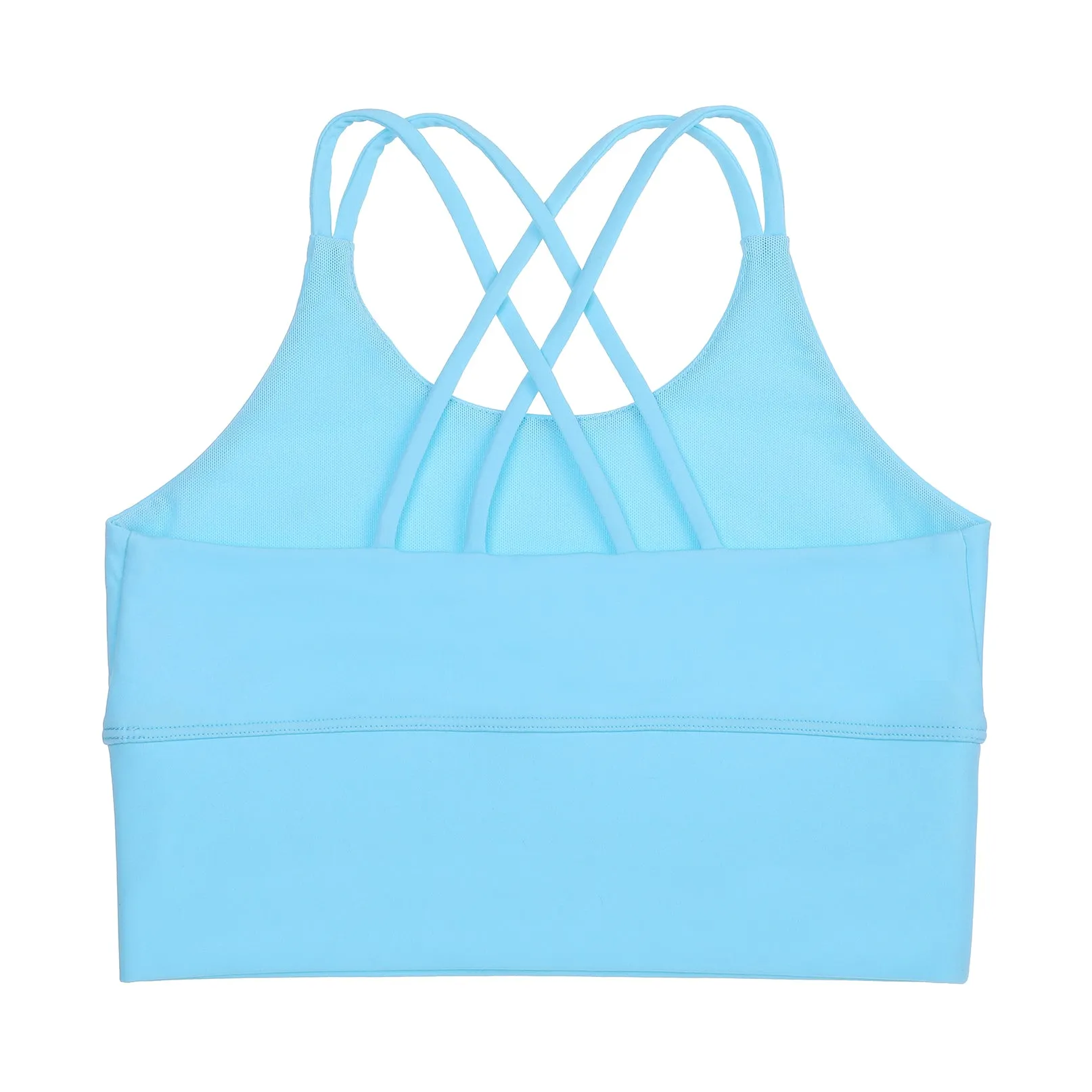 Girls Ice Blue Pretty Cross Back Crop Top