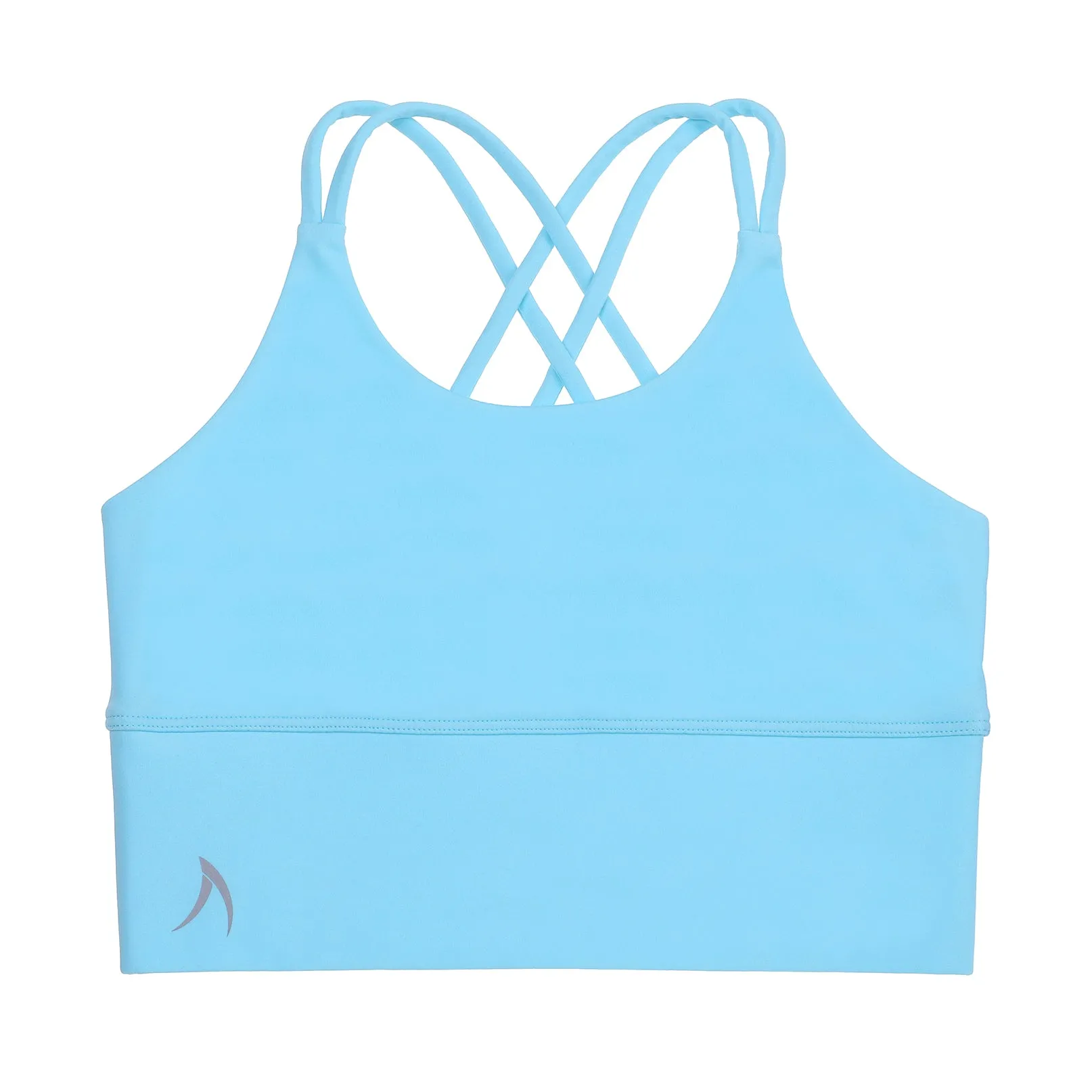 Girls Ice Blue Pretty Cross Back Crop Top