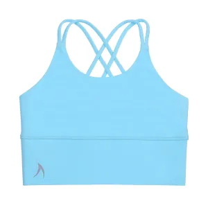 Girls Ice Blue Pretty Cross Back Crop Top