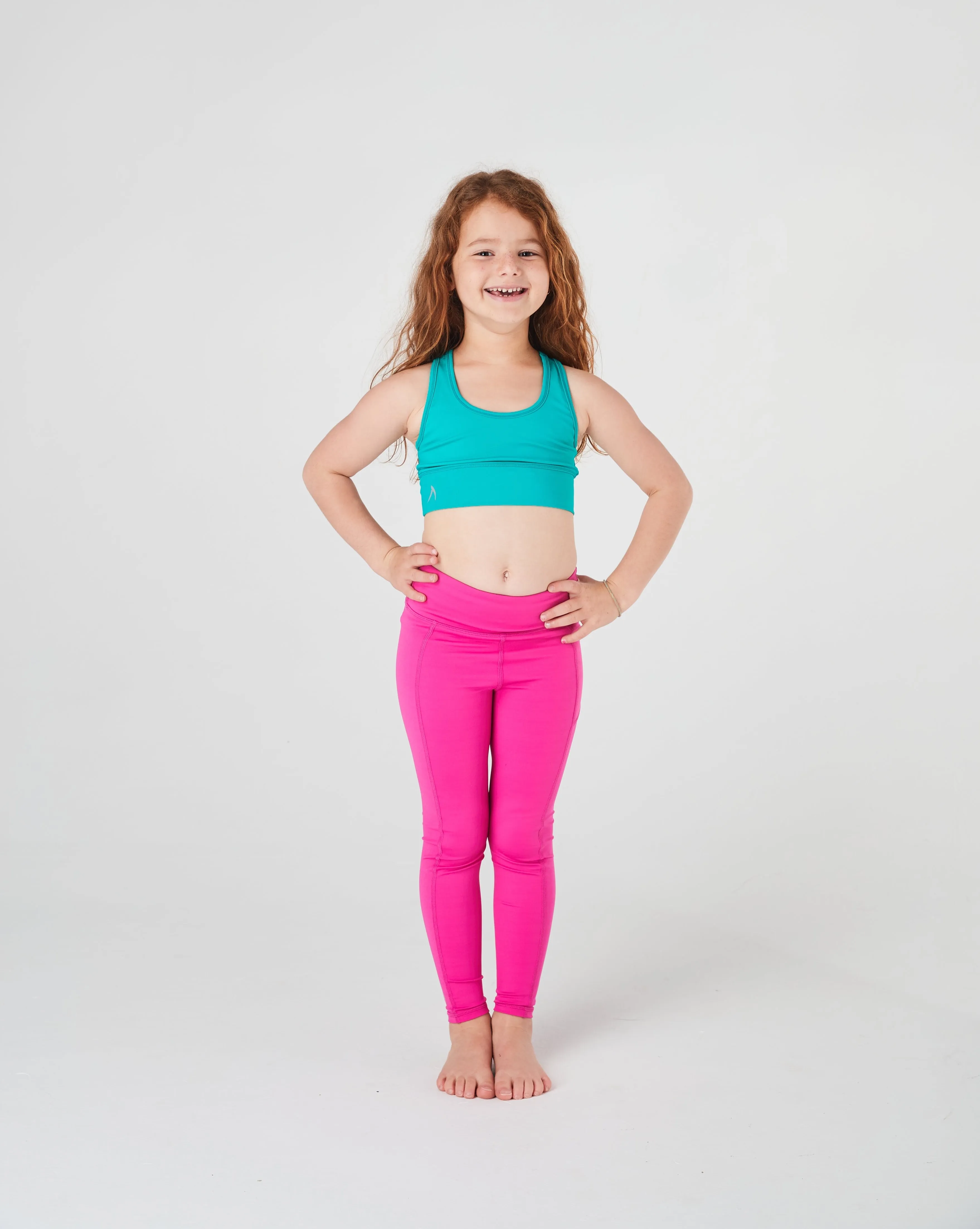 Girls Magenta Pink Long Leggings