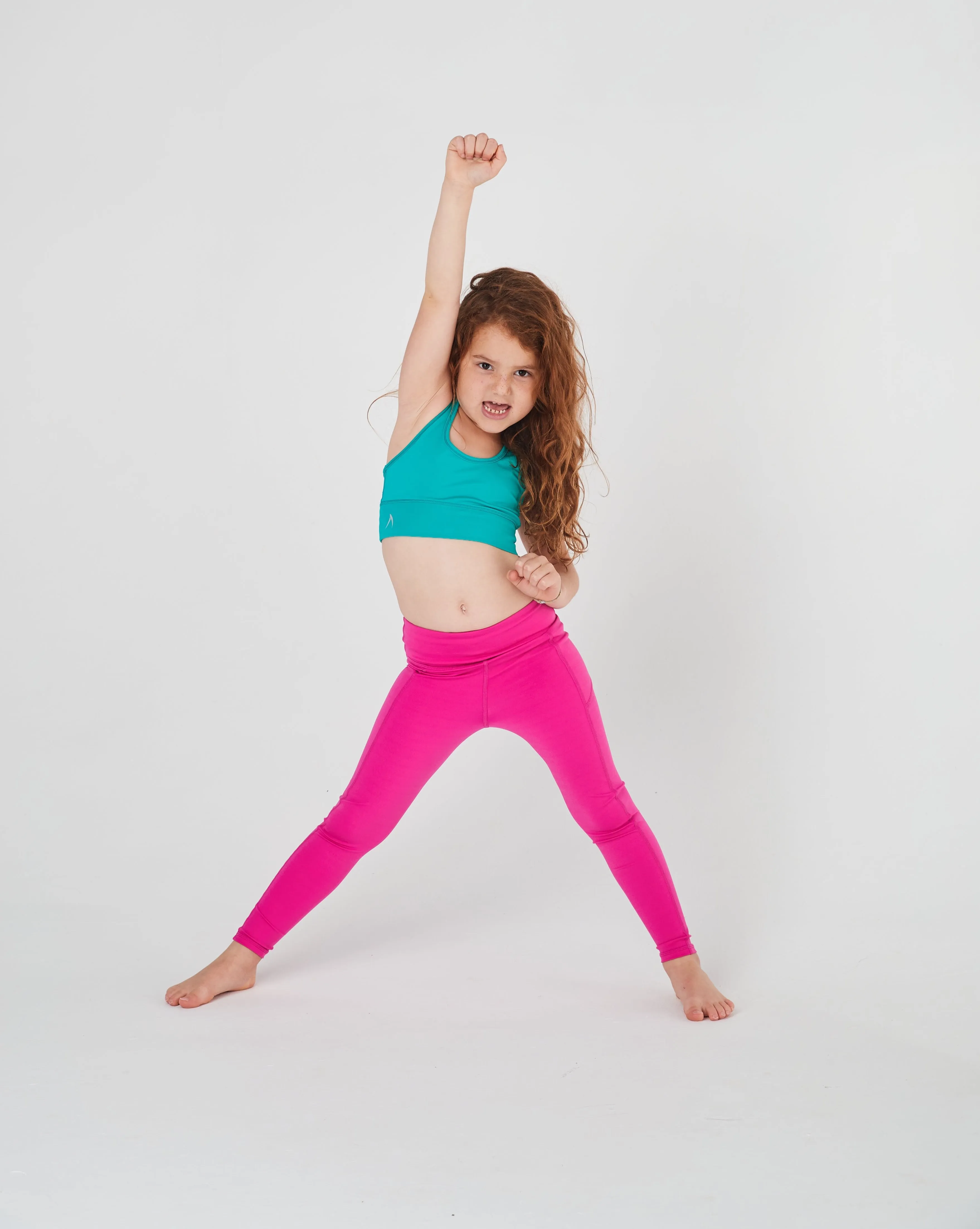 Girls Magenta Pink Long Leggings