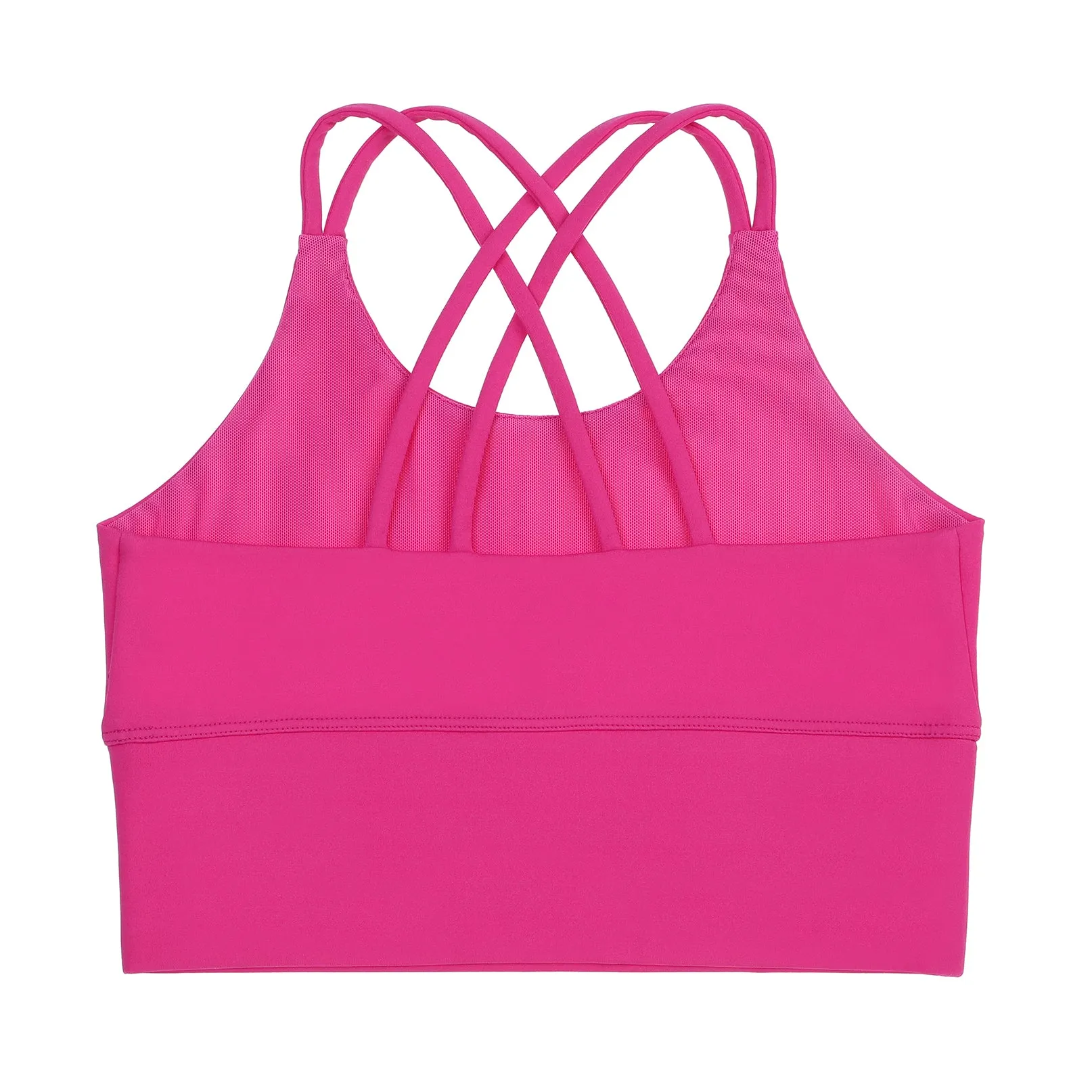 Girls Magenta Pink Pretty Cross Back Crop Top