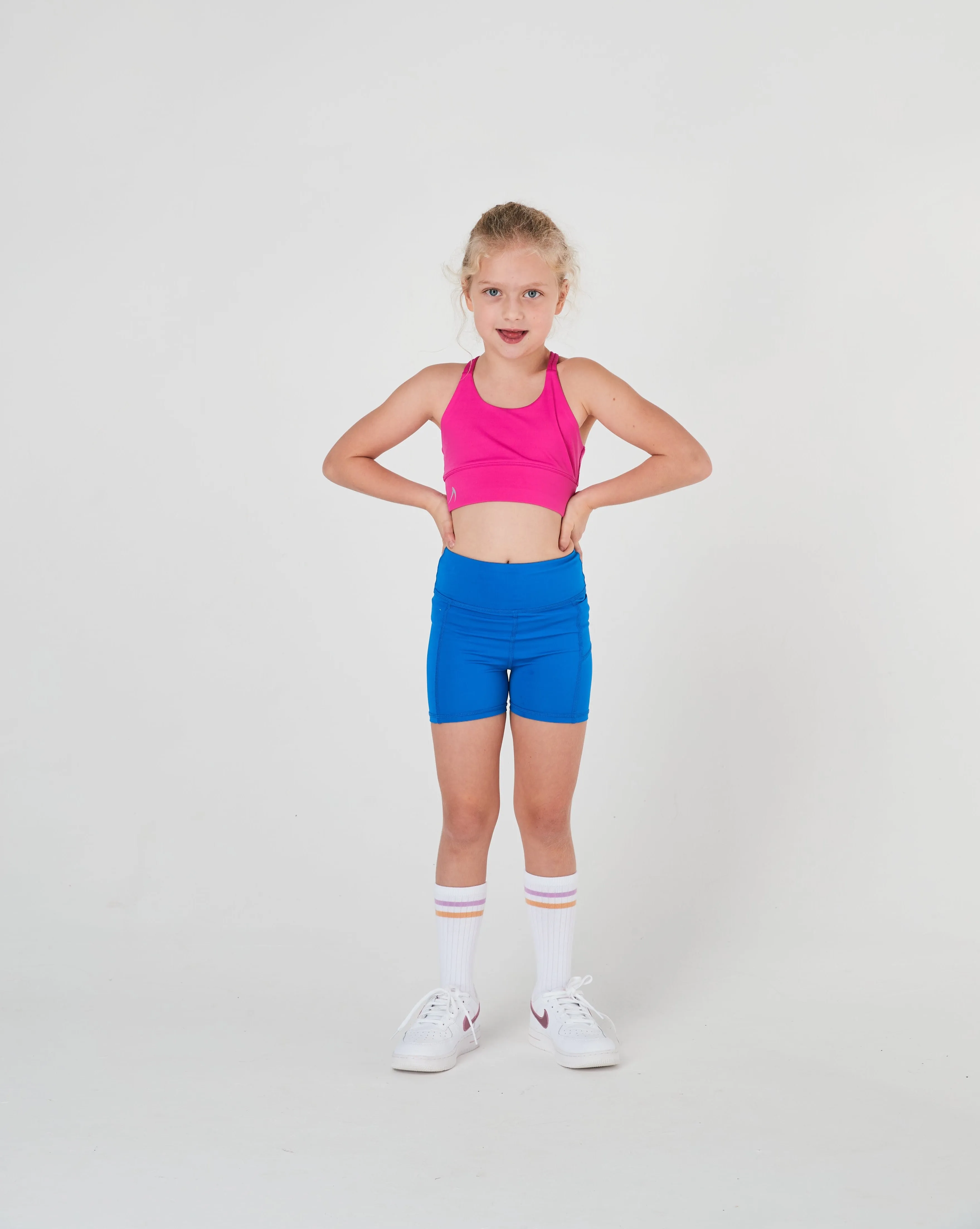 Girls Magenta Pink Pretty Cross Back Crop Top