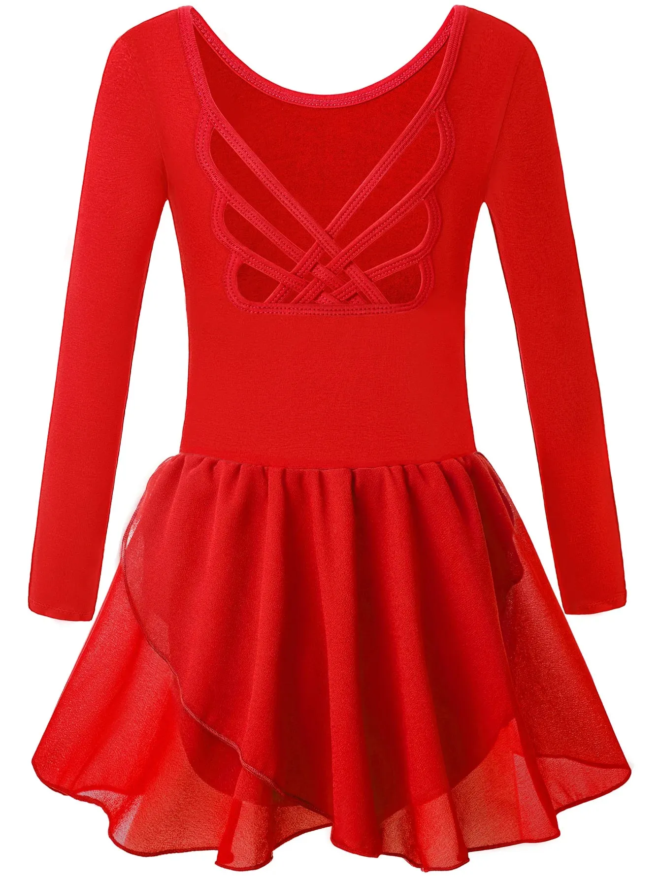 Girls Tank Ballet Leotard with Skirt: Butterfly Hollow Back Design Toddler Ballerina Dance Tutu Dress