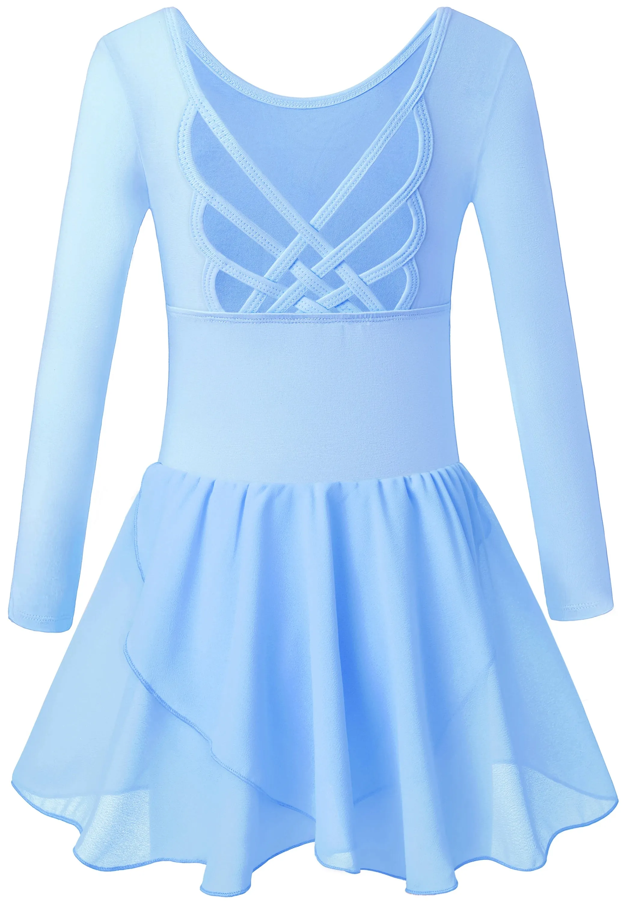 Girls Tank Ballet Leotard with Skirt: Butterfly Hollow Back Design Toddler Ballerina Dance Tutu Dress