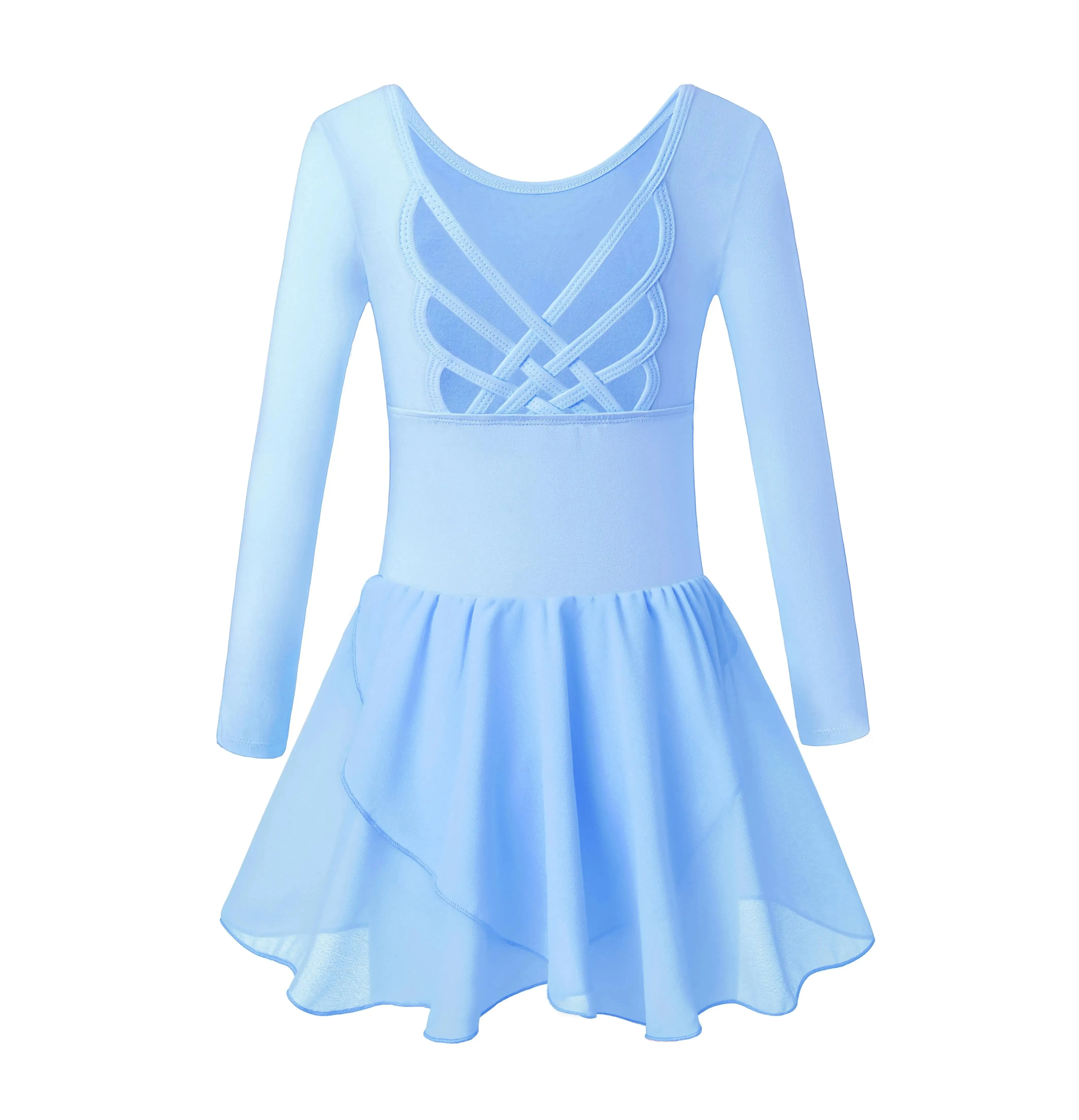 Girls Tank Ballet Leotard with Skirt: Butterfly Hollow Back Design Toddler Ballerina Dance Tutu Dress