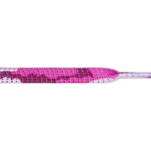 Glitter 3/8" Flat Laces - Pink Camouflage (1 Pair Pack) Shoelaces
