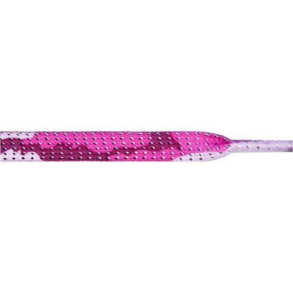Glitter 3/8" Flat Laces - Pink Camouflage (1 Pair Pack) Shoelaces