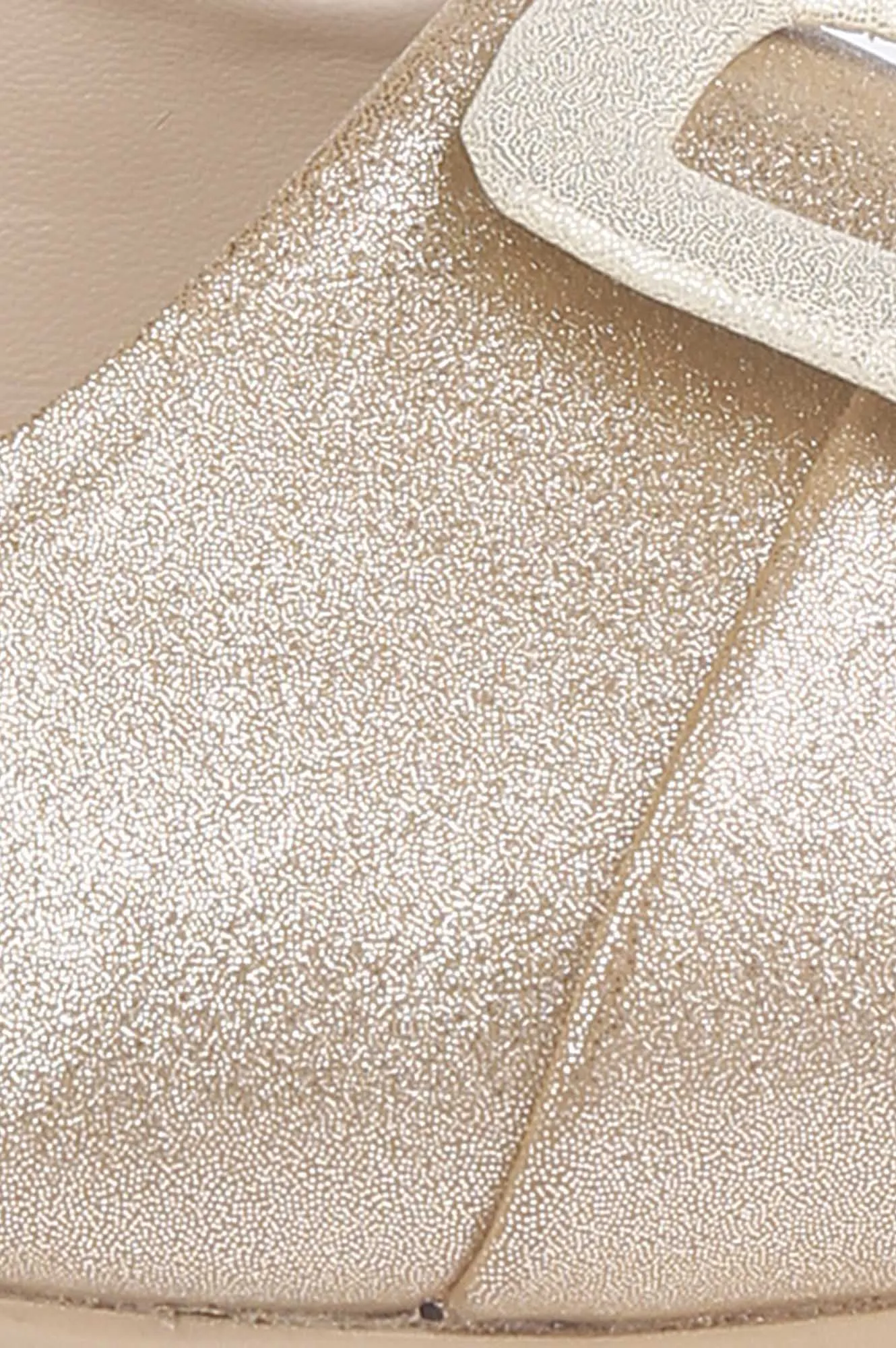 Gold Glitter Pointed Toe Textured Flat - ZTina