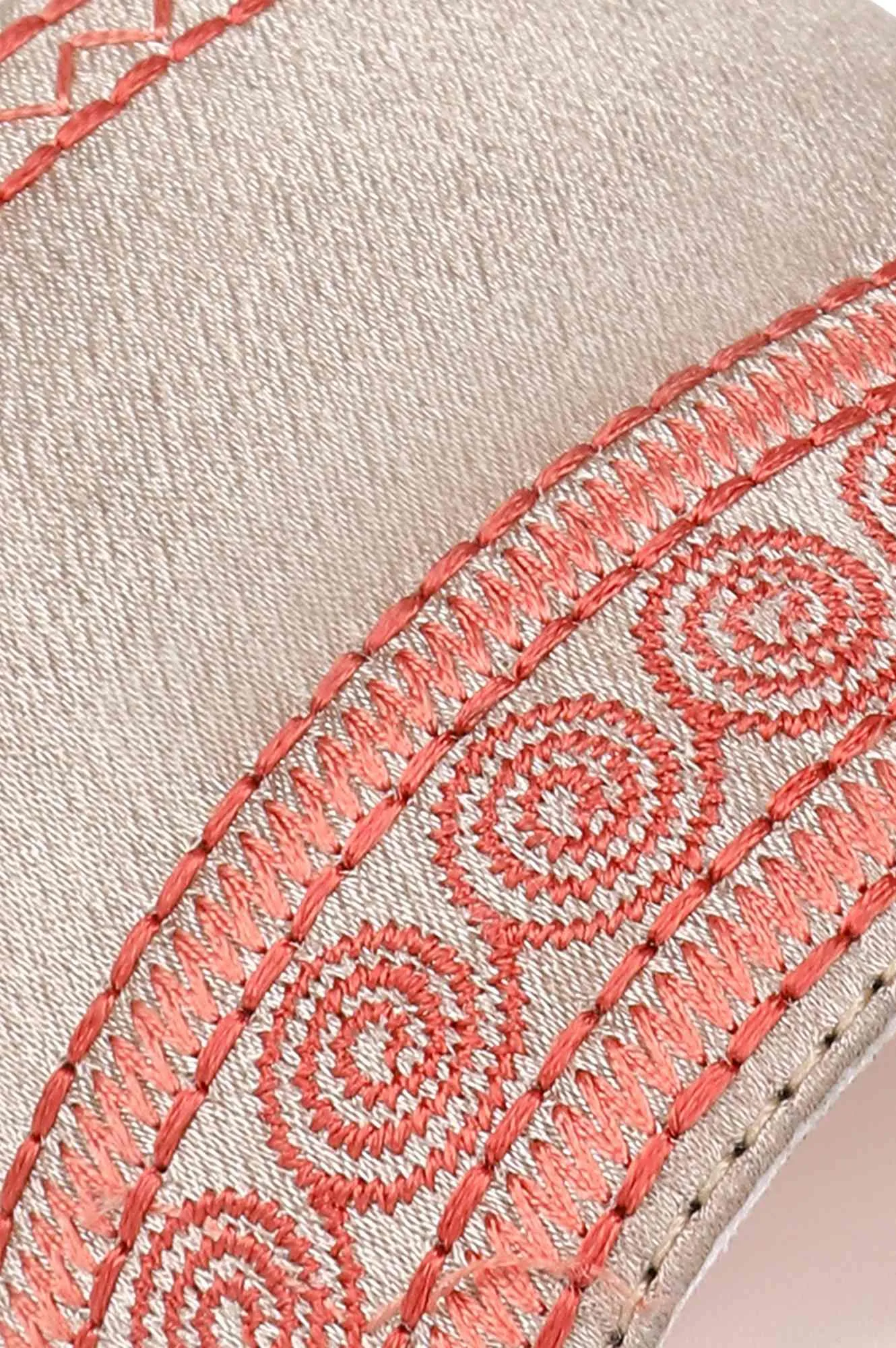 Gold Square Toe Embroidered Flat - ZDiana