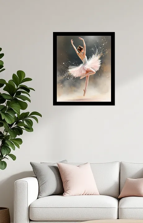 Graceful Ballet Leap Wall Art Poster