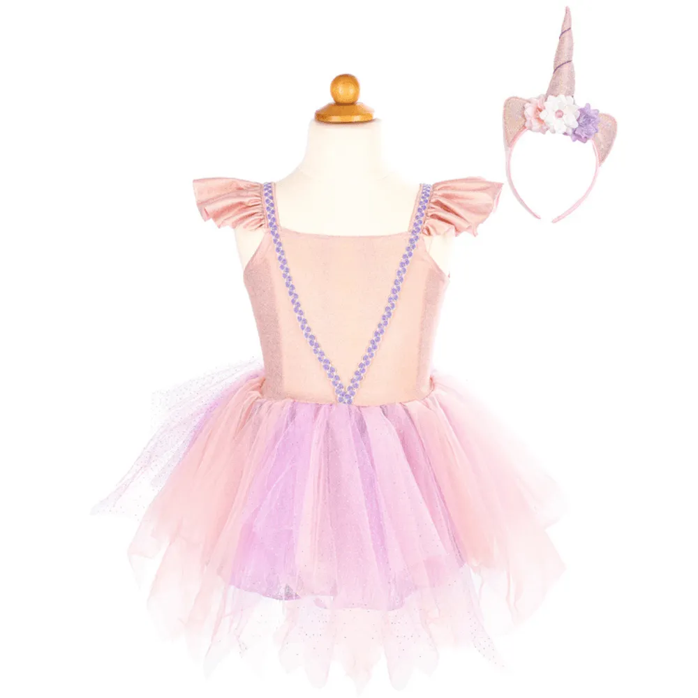 GREAT PRETENDER PINK UNICORN DRESS WITH HEADBAND 5-6