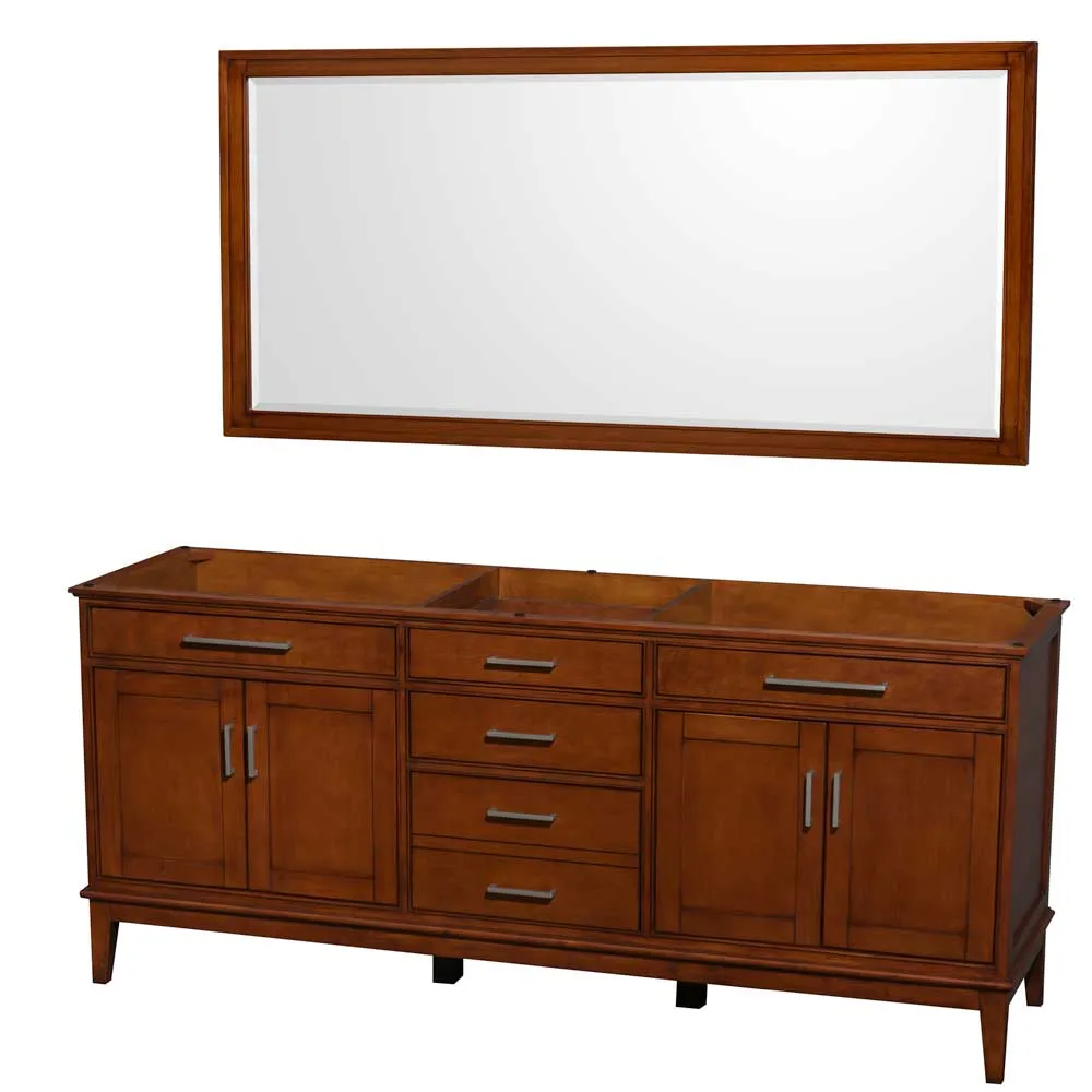 Hatton 80 Inch Double Bathroom Vanity in Light Chestnut