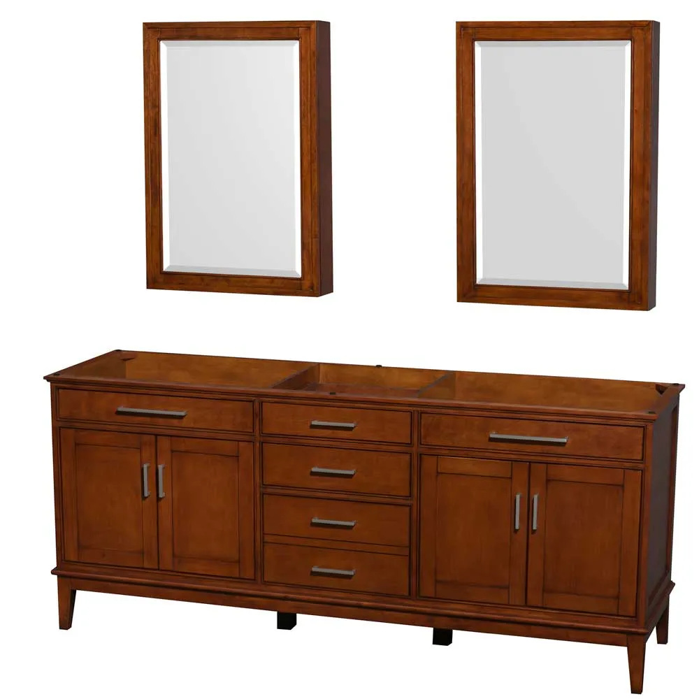 Hatton 80 Inch Double Bathroom Vanity in Light Chestnut