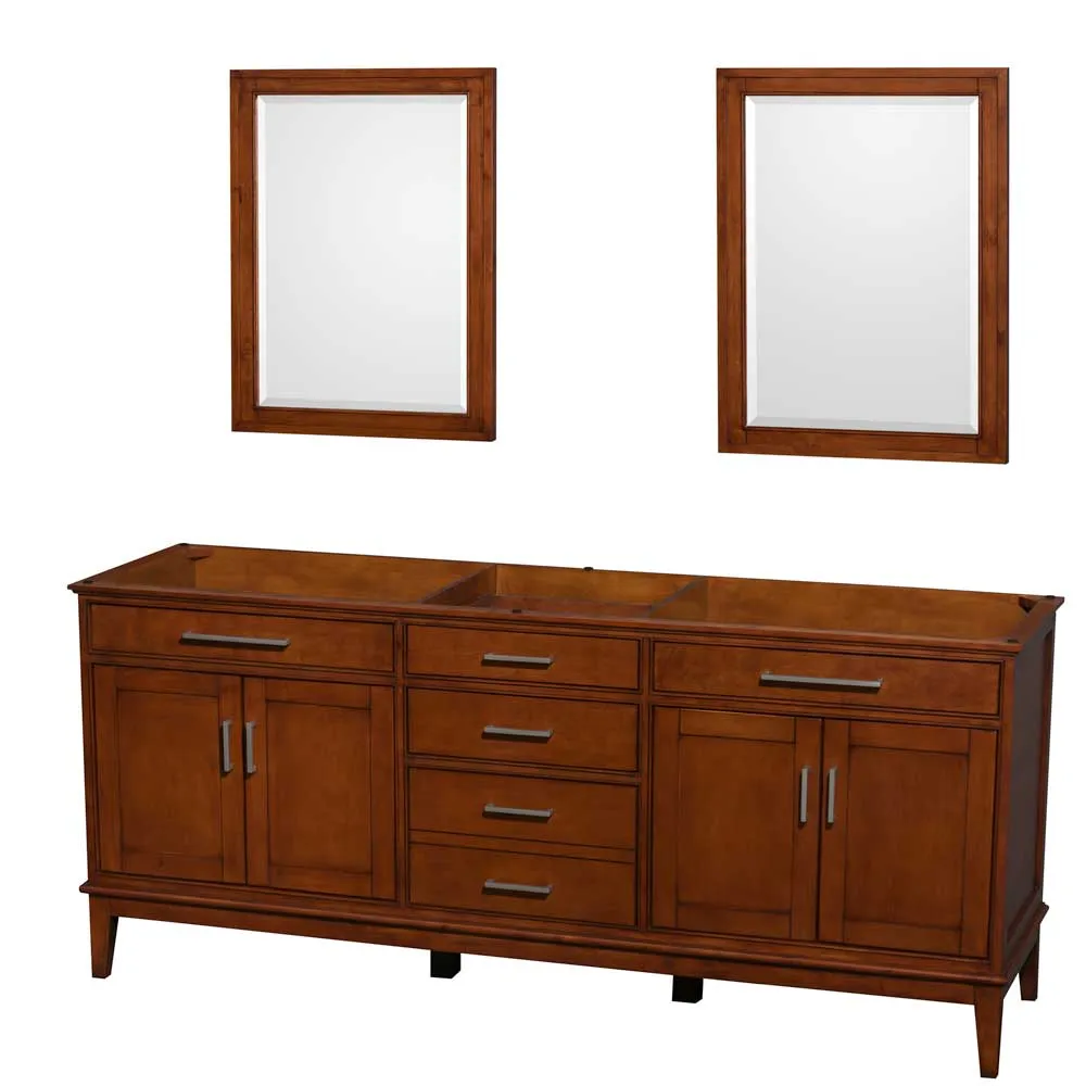 Hatton 80 Inch Double Bathroom Vanity in Light Chestnut